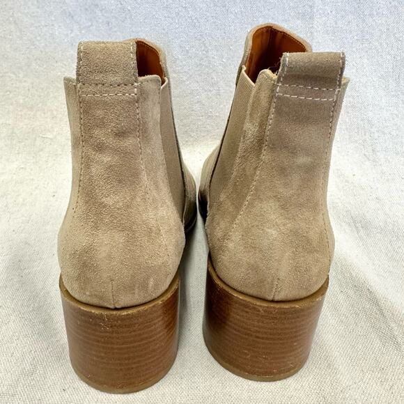 Everlane The Heel Boot block heel ankle bootie in taupe suede size 9.5 - Picture 10 of 14